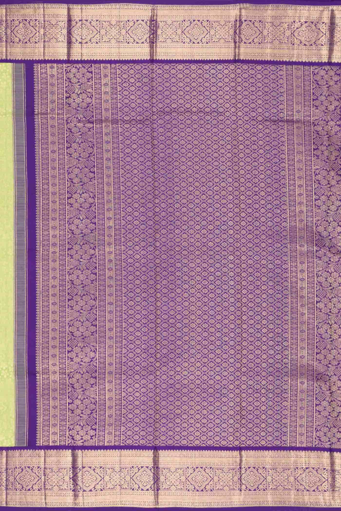Parrot Green Kanchipuram Silk Saree
