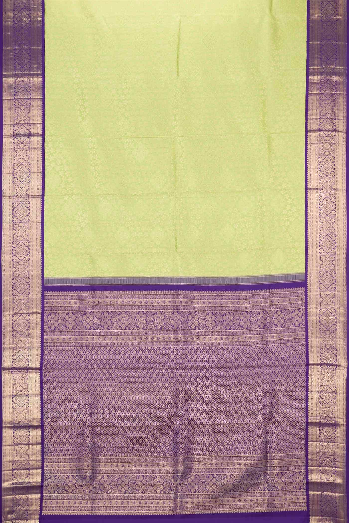 Parrot Green Kanchipuram Silk Saree