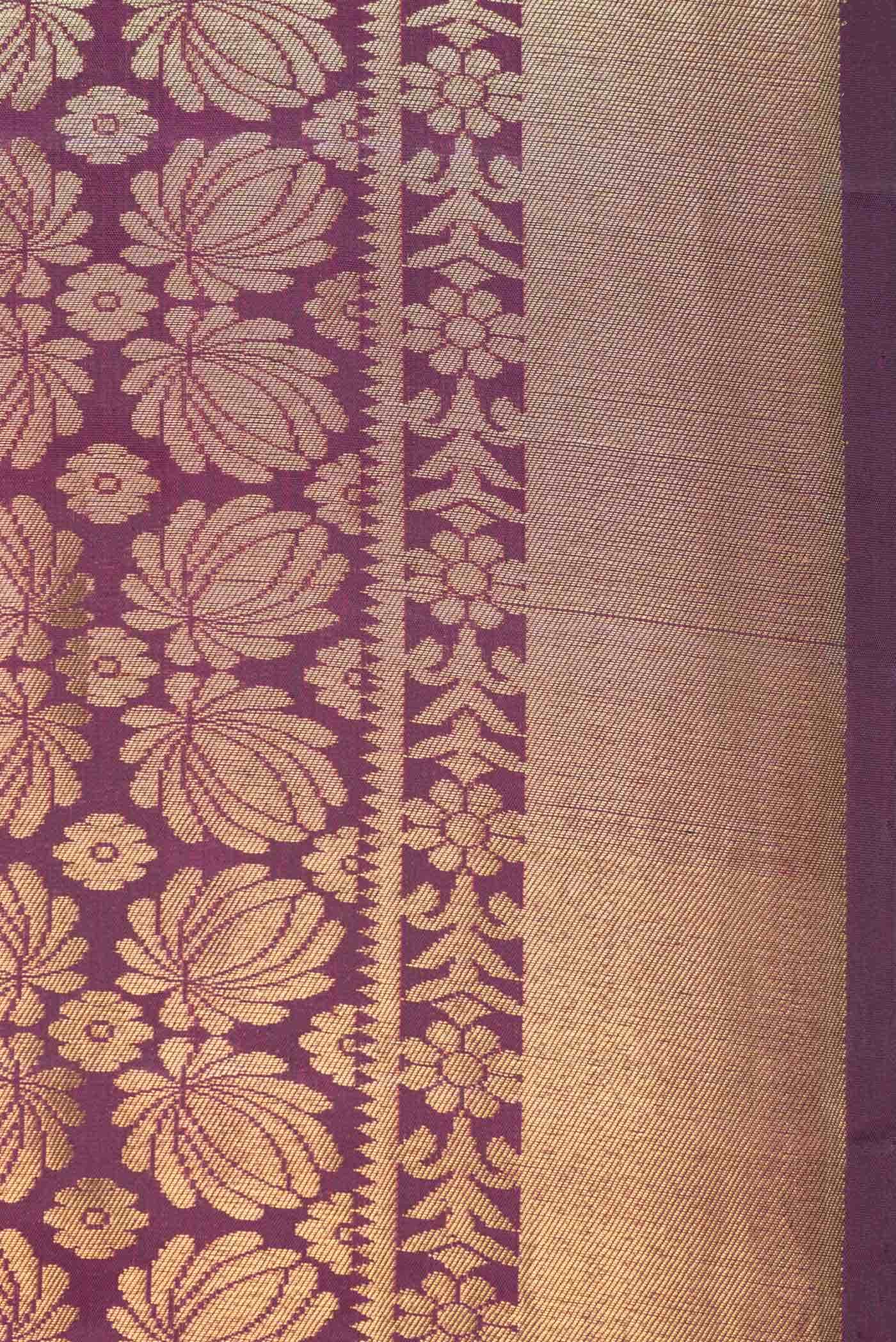 Burgundy Dual Tone Kanchipuram Silk Saree