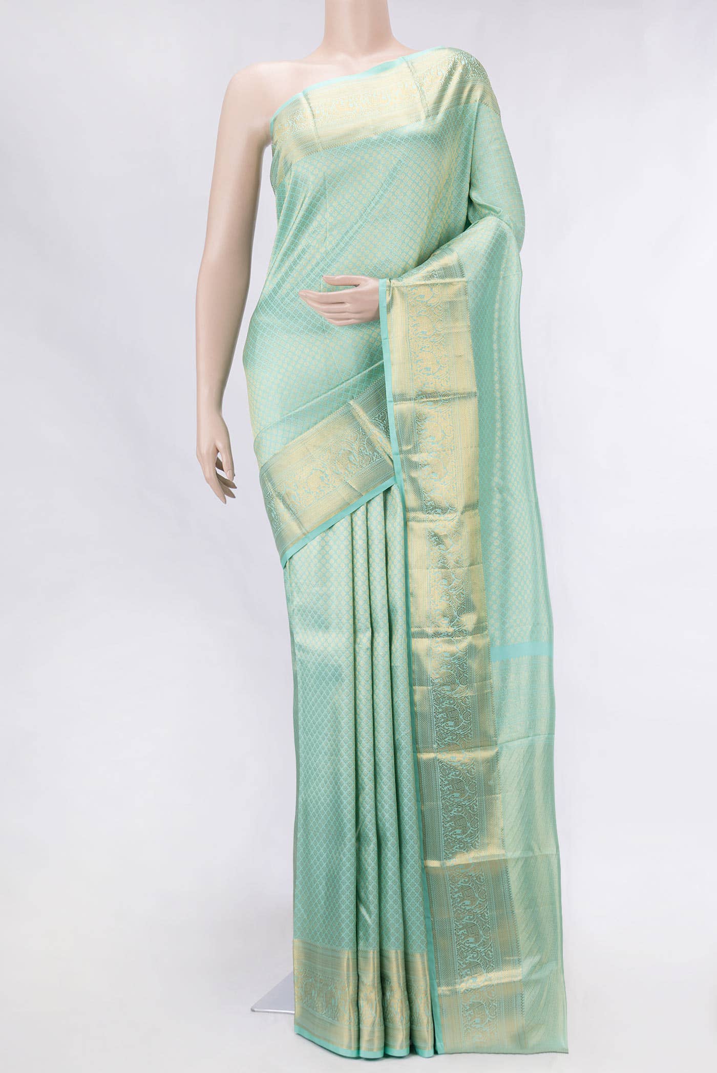 Light Green Dual Tone Kanchipuram Silk Saree