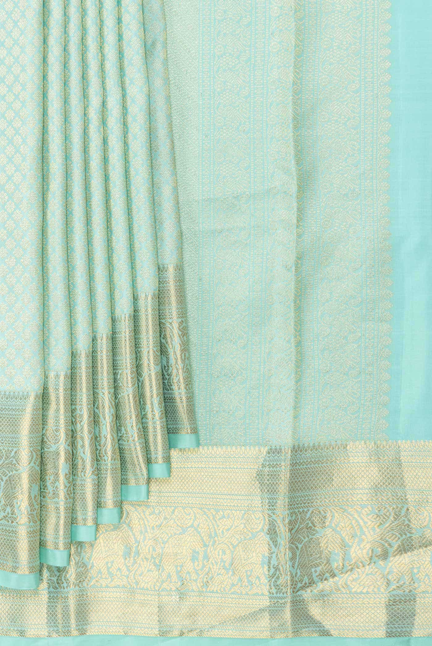Light Green Dual Tone Kanchipuram Silk Saree