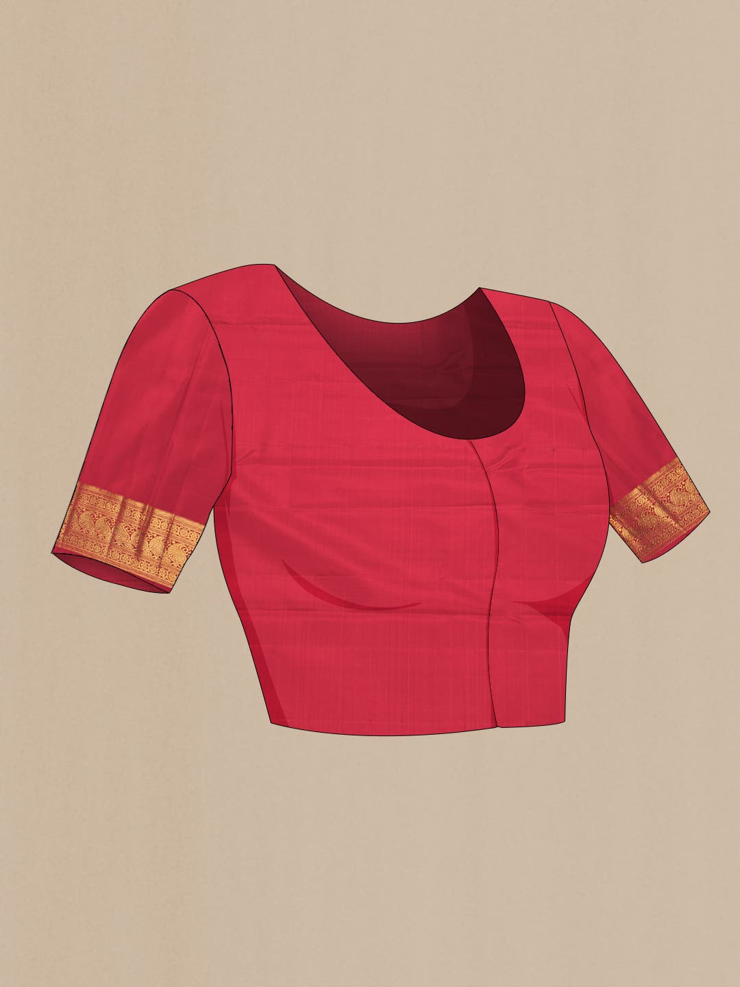Red Dual Tone Kanchipuram Silk Saree