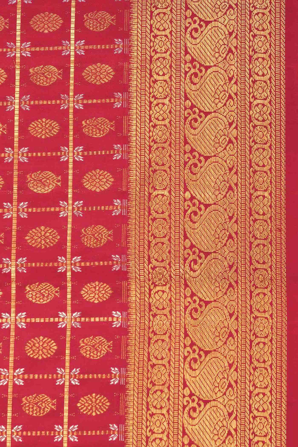Red Dual Tone Kanchipuram Silk Saree