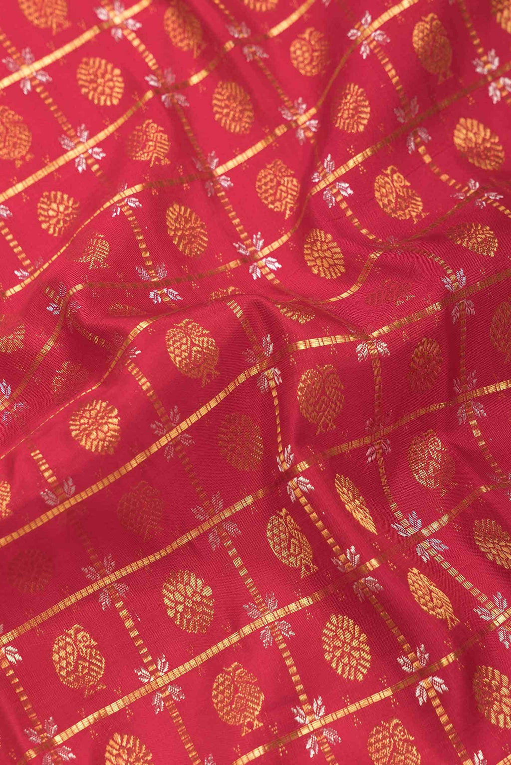 Red Dual Tone Kanchipuram Silk Saree