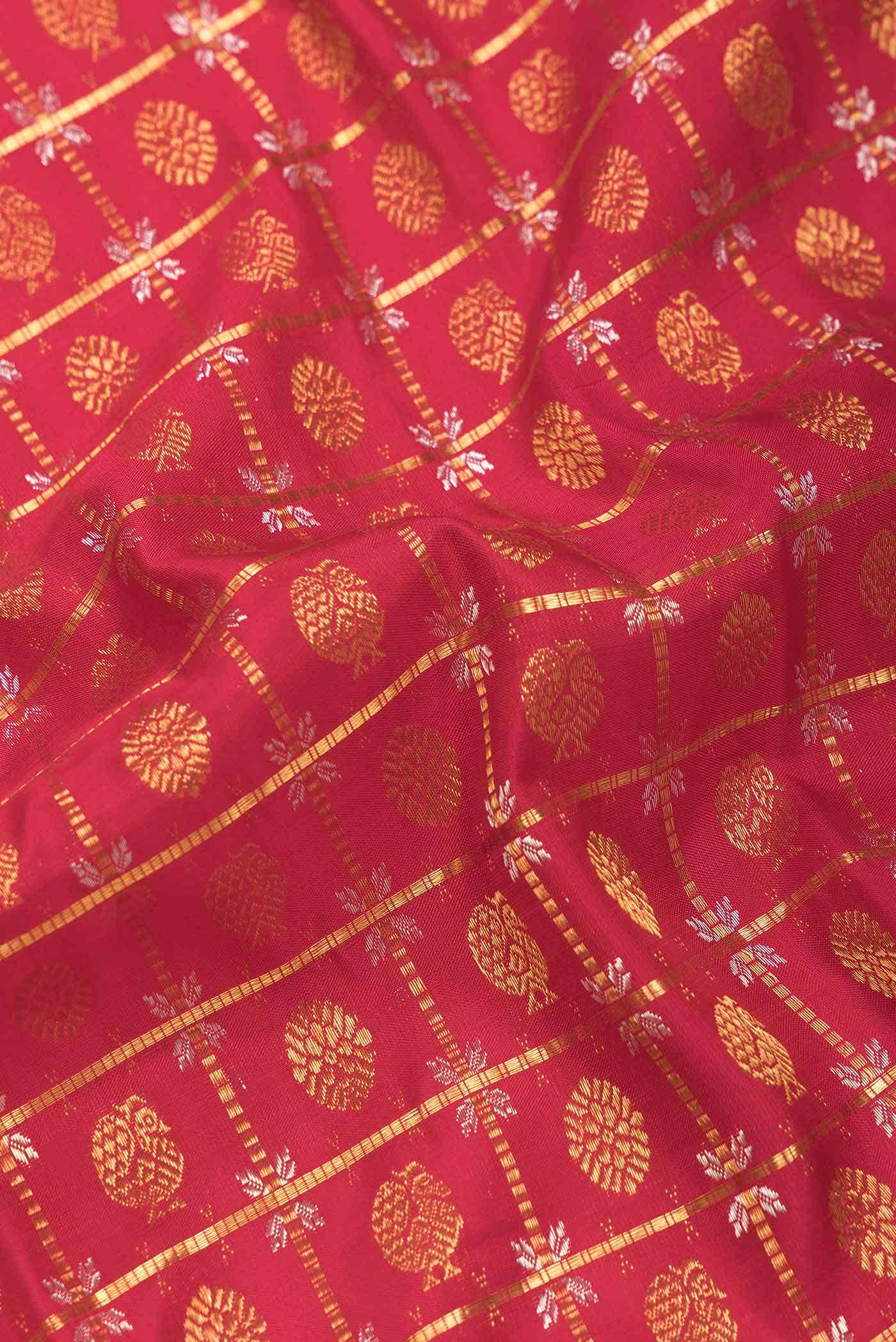 Red Dual Tone Kanchipuram Silk Saree