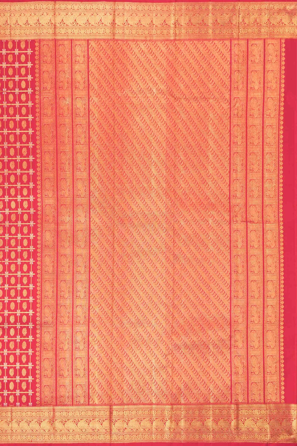 Red Dual Tone Kanchipuram Silk Saree