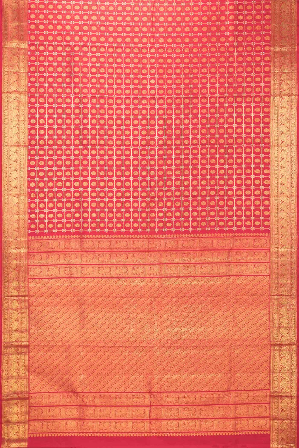 Red Dual Tone Kanchipuram Silk Saree