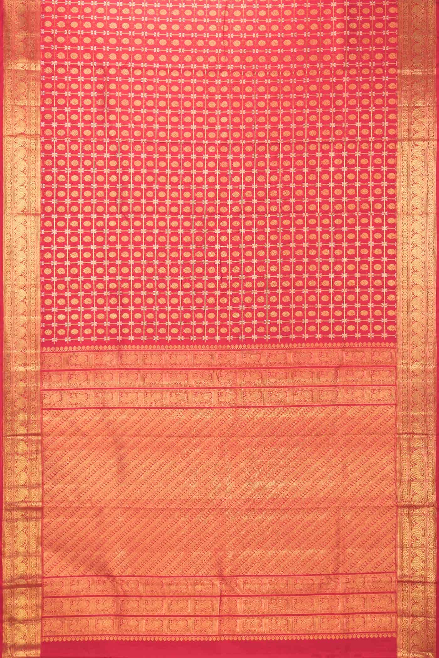 Red Dual Tone Kanchipuram Silk Saree