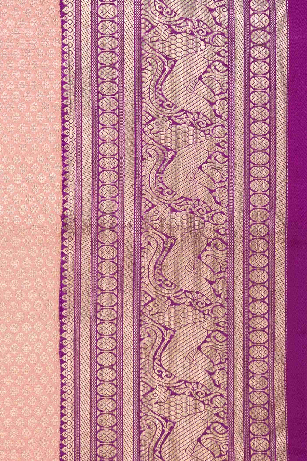 Golden Peach Dual Tone Kanchipuram Silk Saree