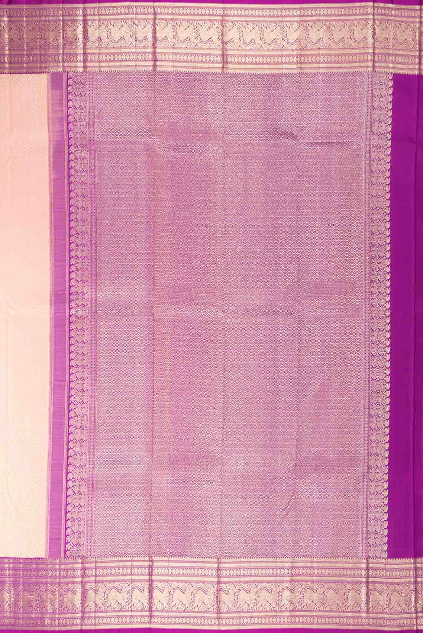 Golden Peach Dual Tone Kanchipuram Silk Saree