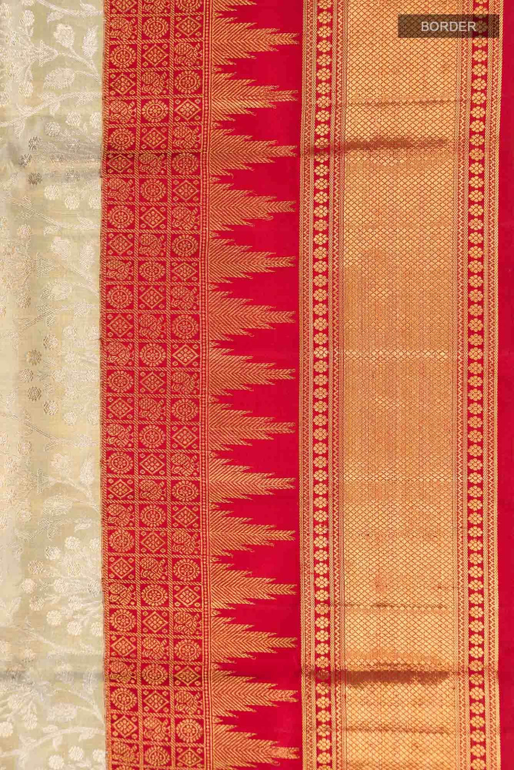 Pure Silk Pure Zari Green Kanchipuram Tissue Saree