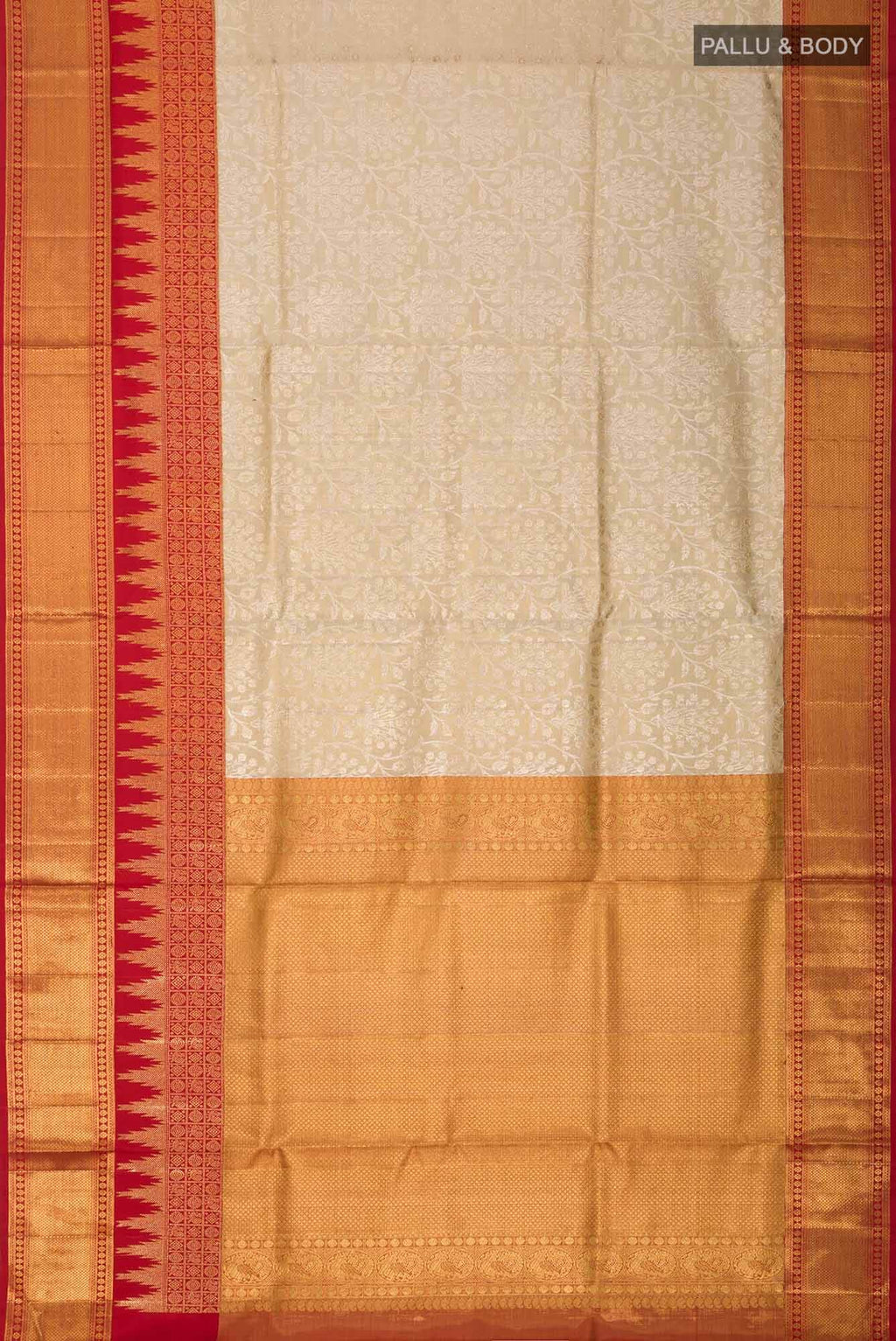 Pure Silk Pure Zari Green Kanchipuram Tissue Saree