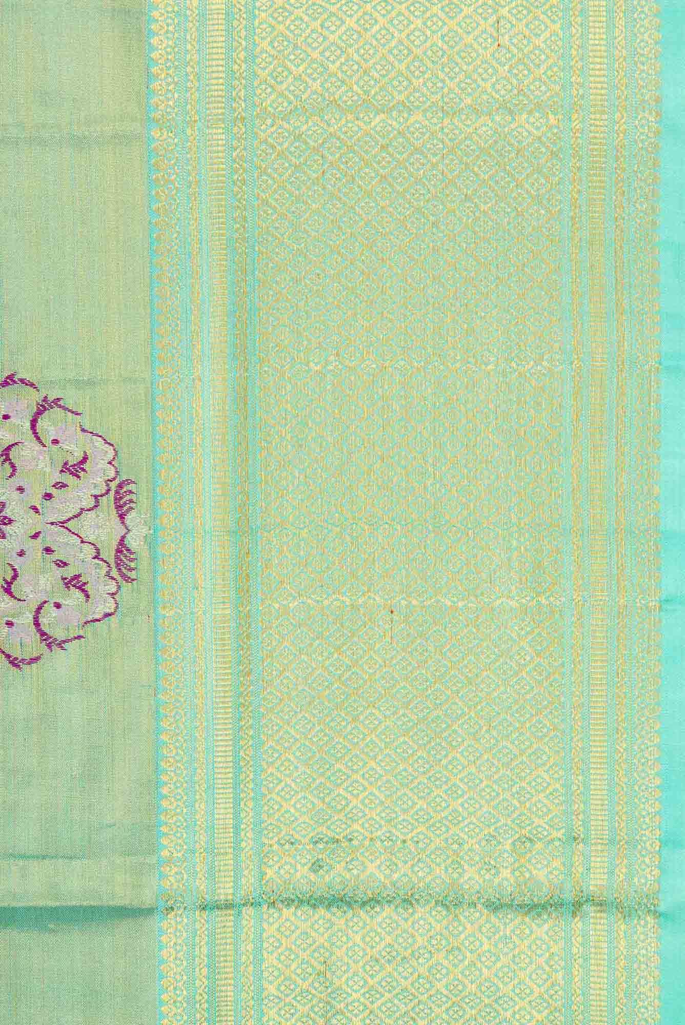 Sea Green Dual Tone Kanchipuram Tissue Silk Saree