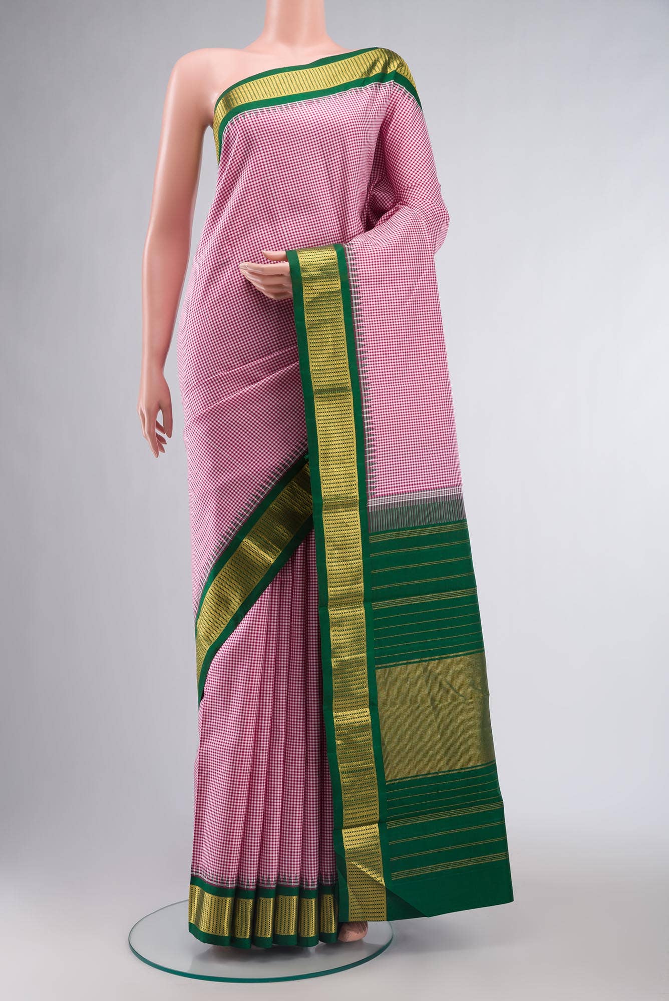 Pink Kanchipuram Silk Saree