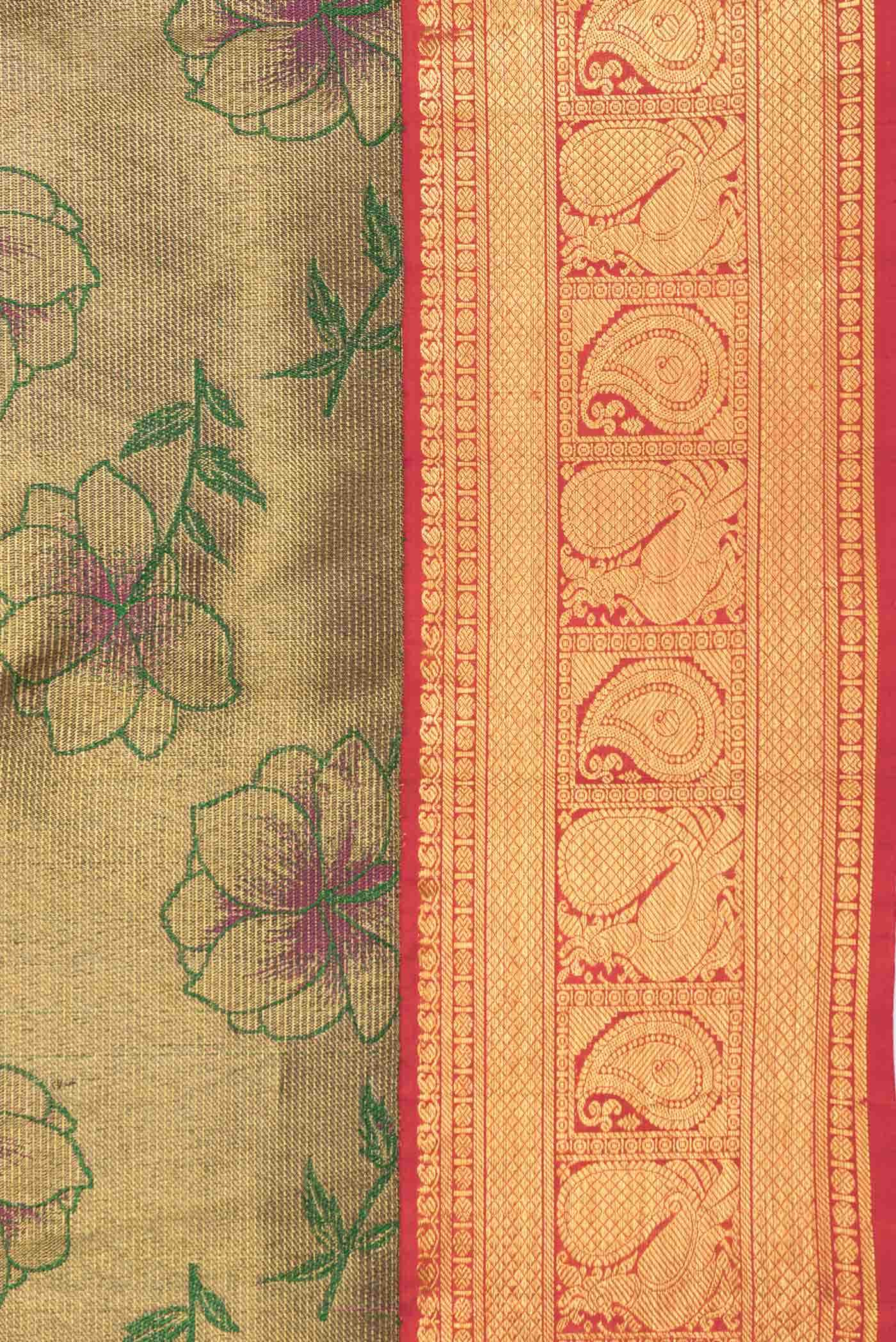 Green Dual Tone Kanchipuram Silk Saree