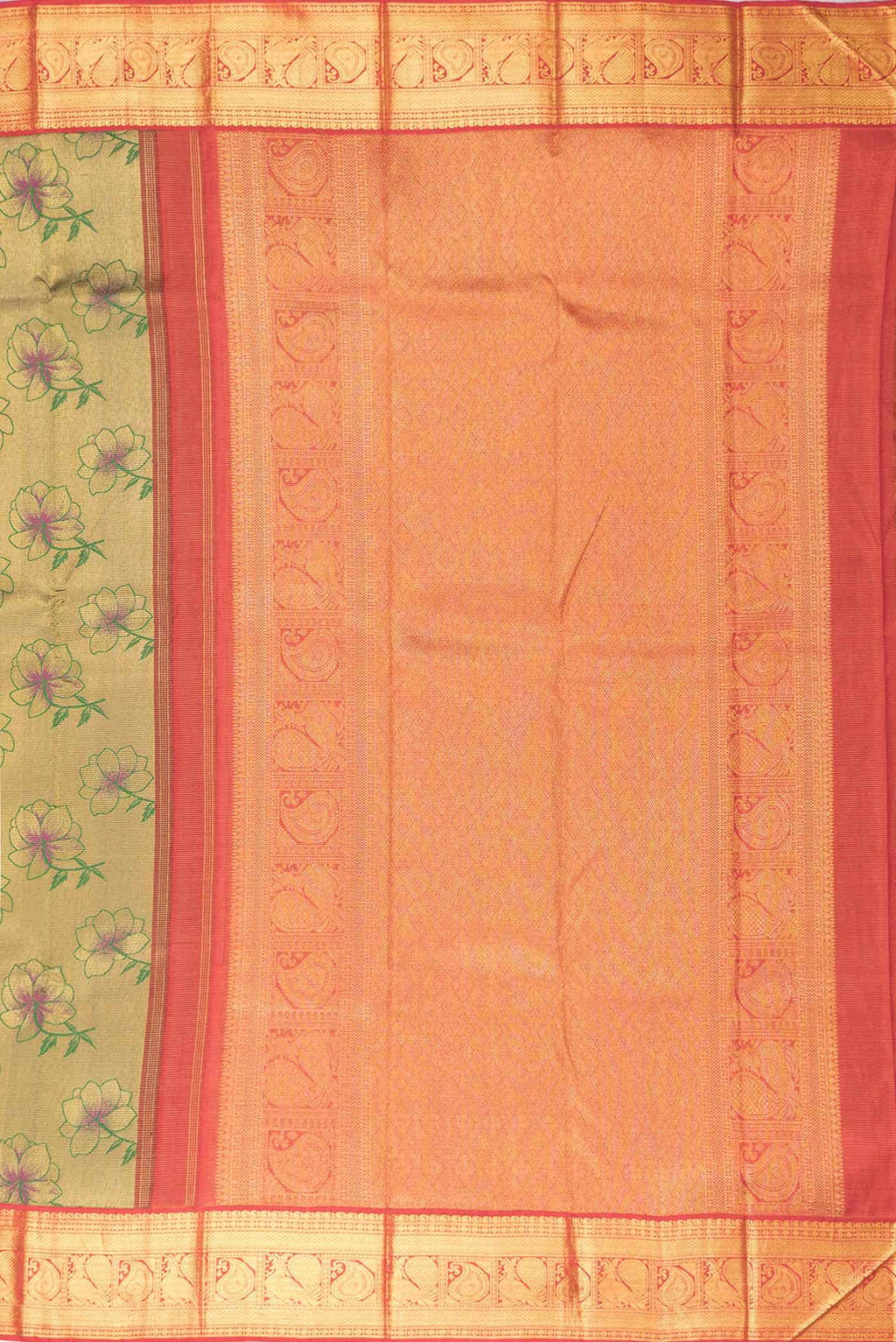 Green Dual Tone Kanchipuram Silk Saree