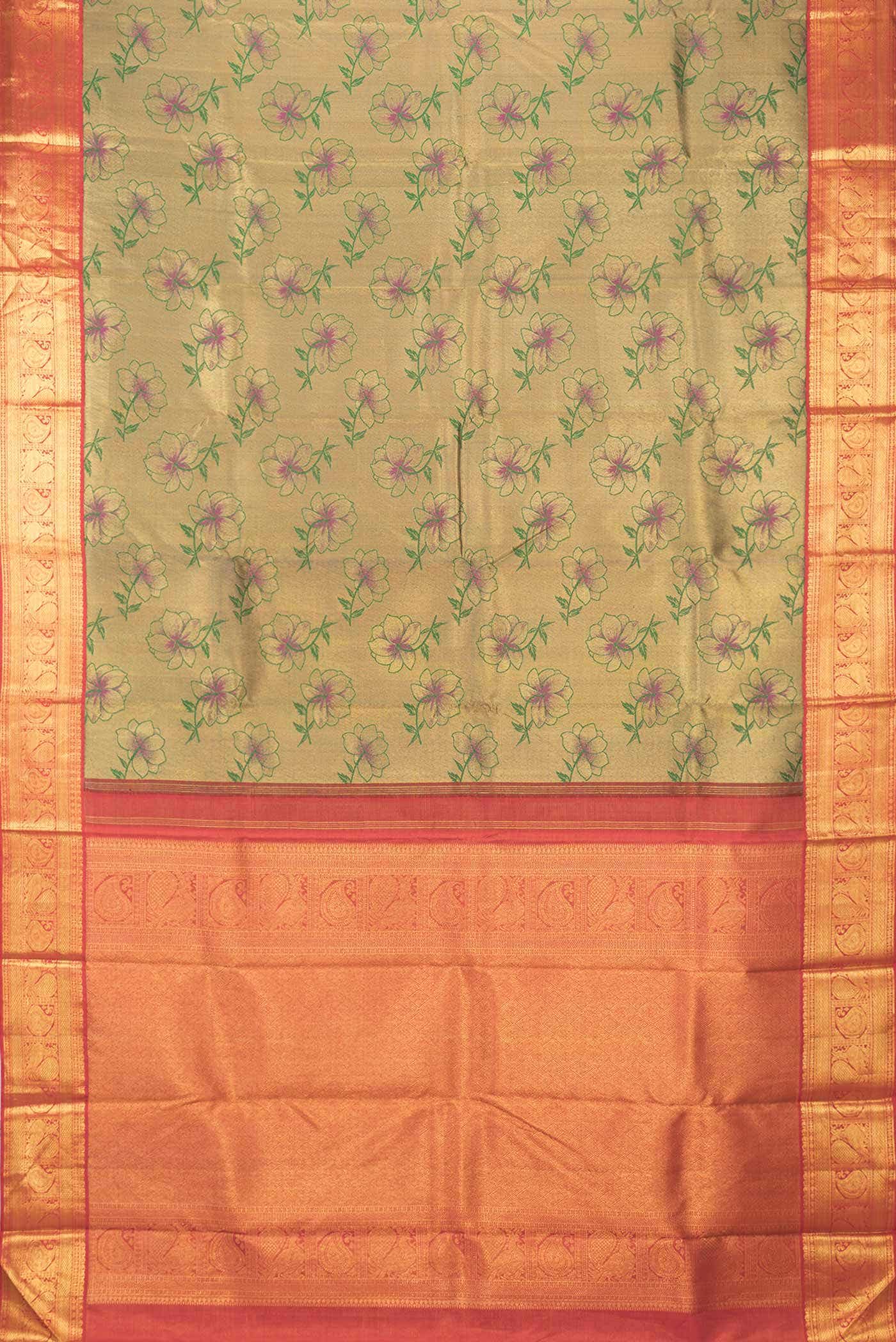 Green Dual Tone Kanchipuram Silk Saree