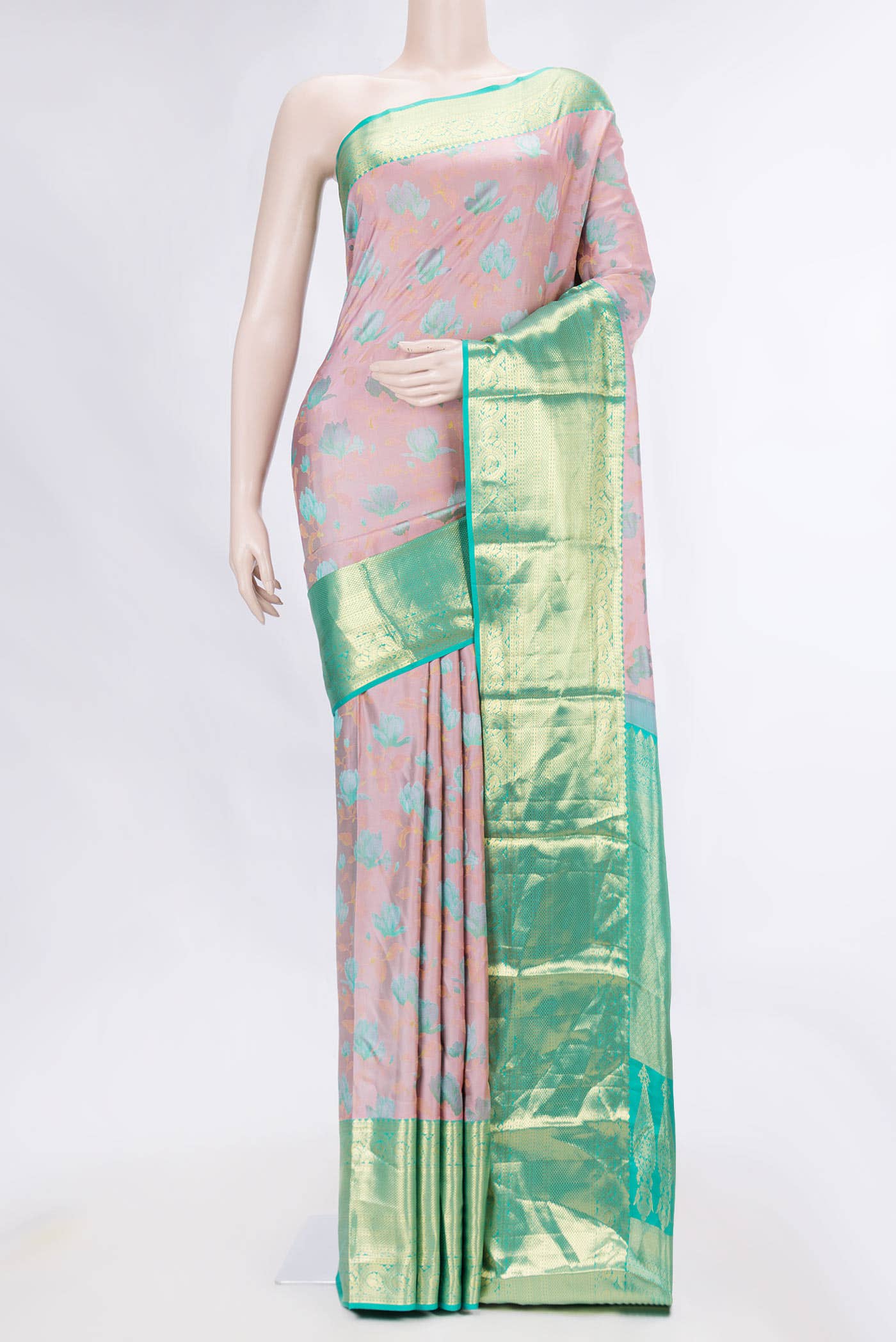 Pink Dual Tone Kanchipuram Silk Saree