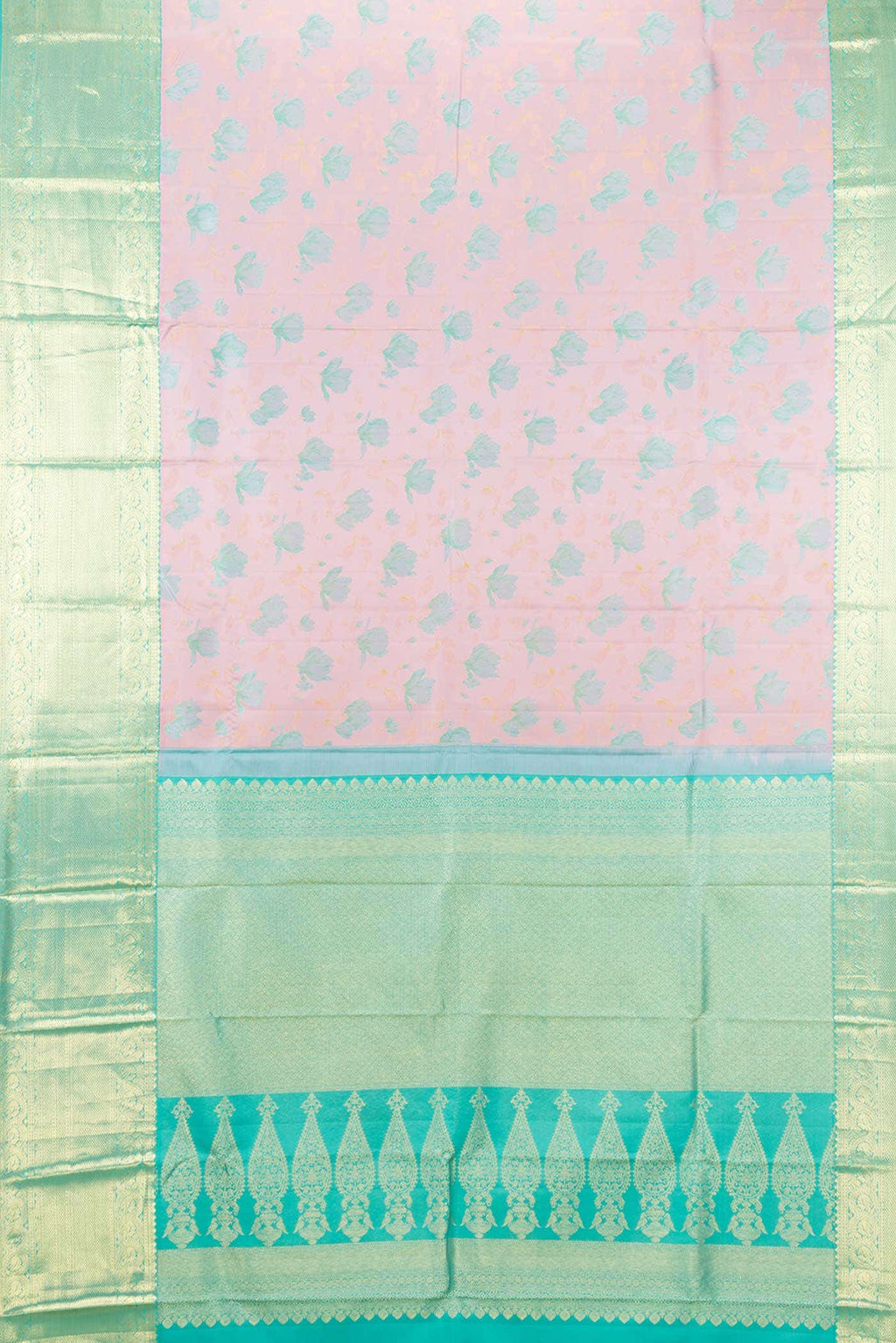 Pink Dual Tone Kanchipuram Silk Saree