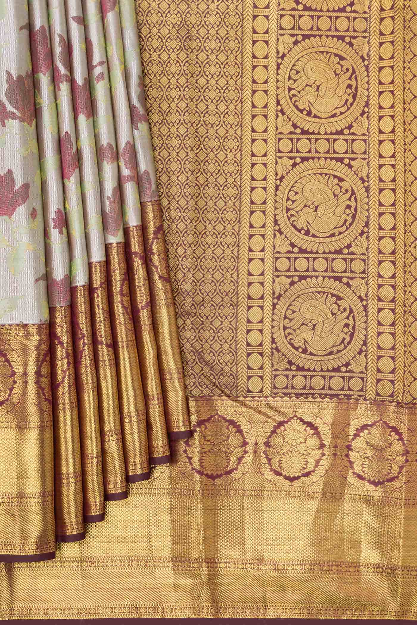 Grey Kanchipuram Silk Saree