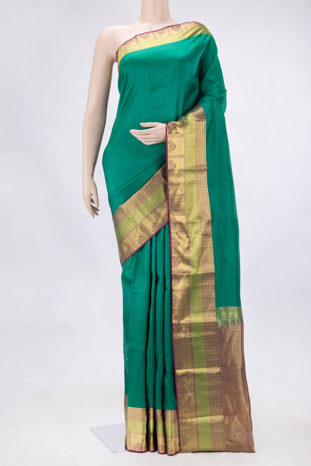 Green Dual Tone Kanchipuram Silk Saree