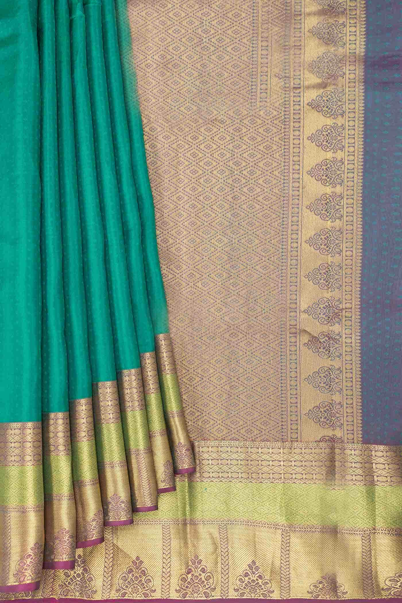 Green Dual Tone Kanchipuram Silk Saree