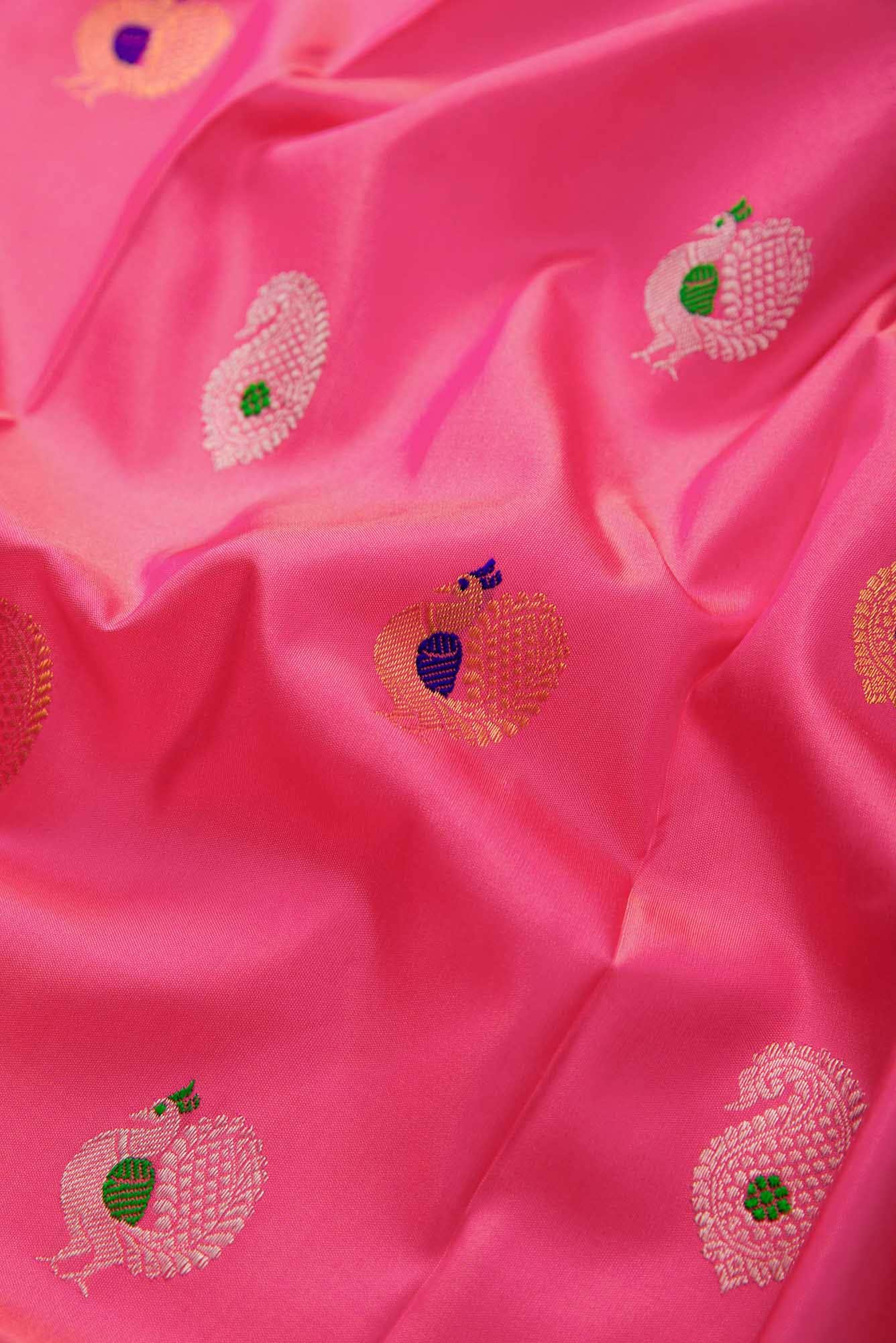 Pink Dual Tone Paithani Silk Saree