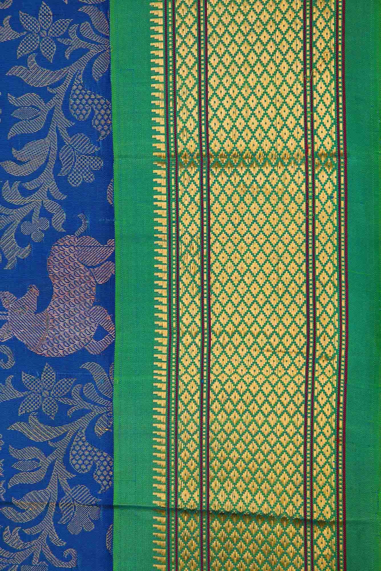 Royal Blue Dual Tone Paithani Silk Saree