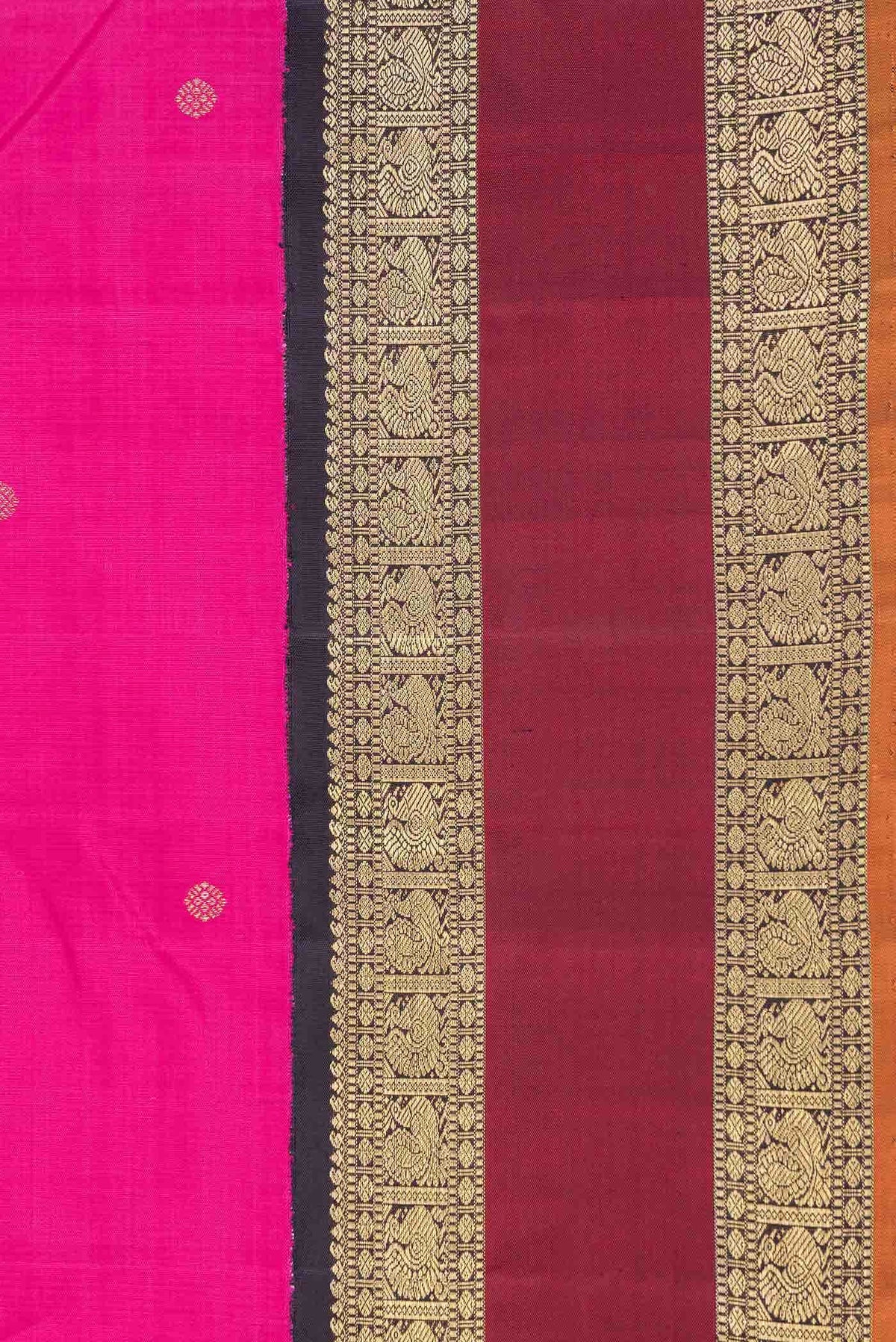 Pure Silk Pure Zari Pink Dual Tone Kanchipuram Saree