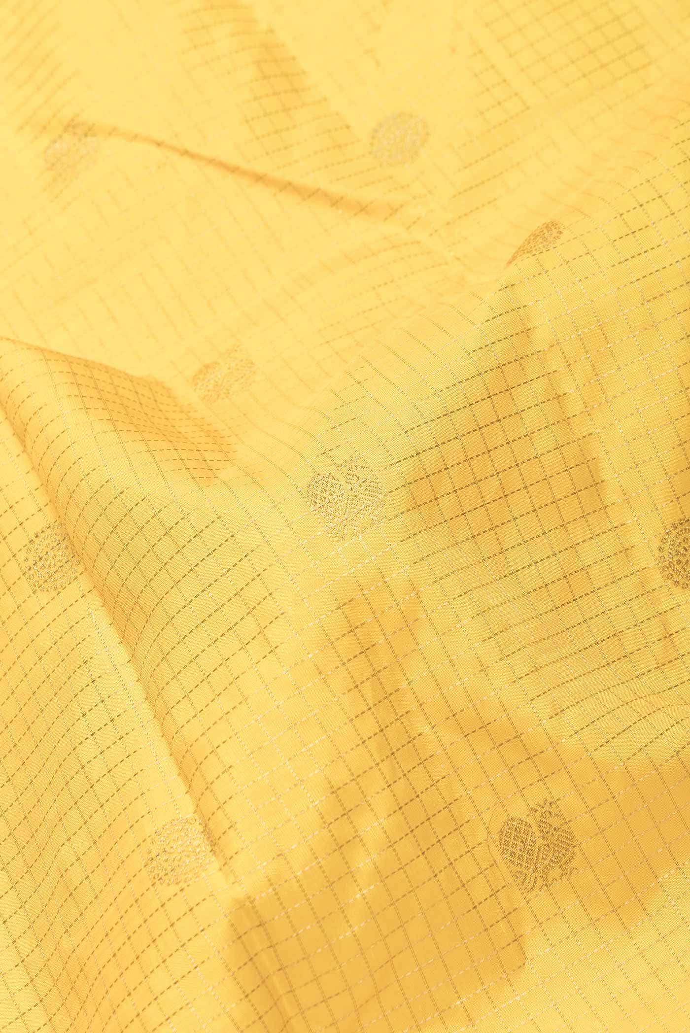 Pure Silk Pure Zari Yellow Dual Tone Kanchipuram Saree