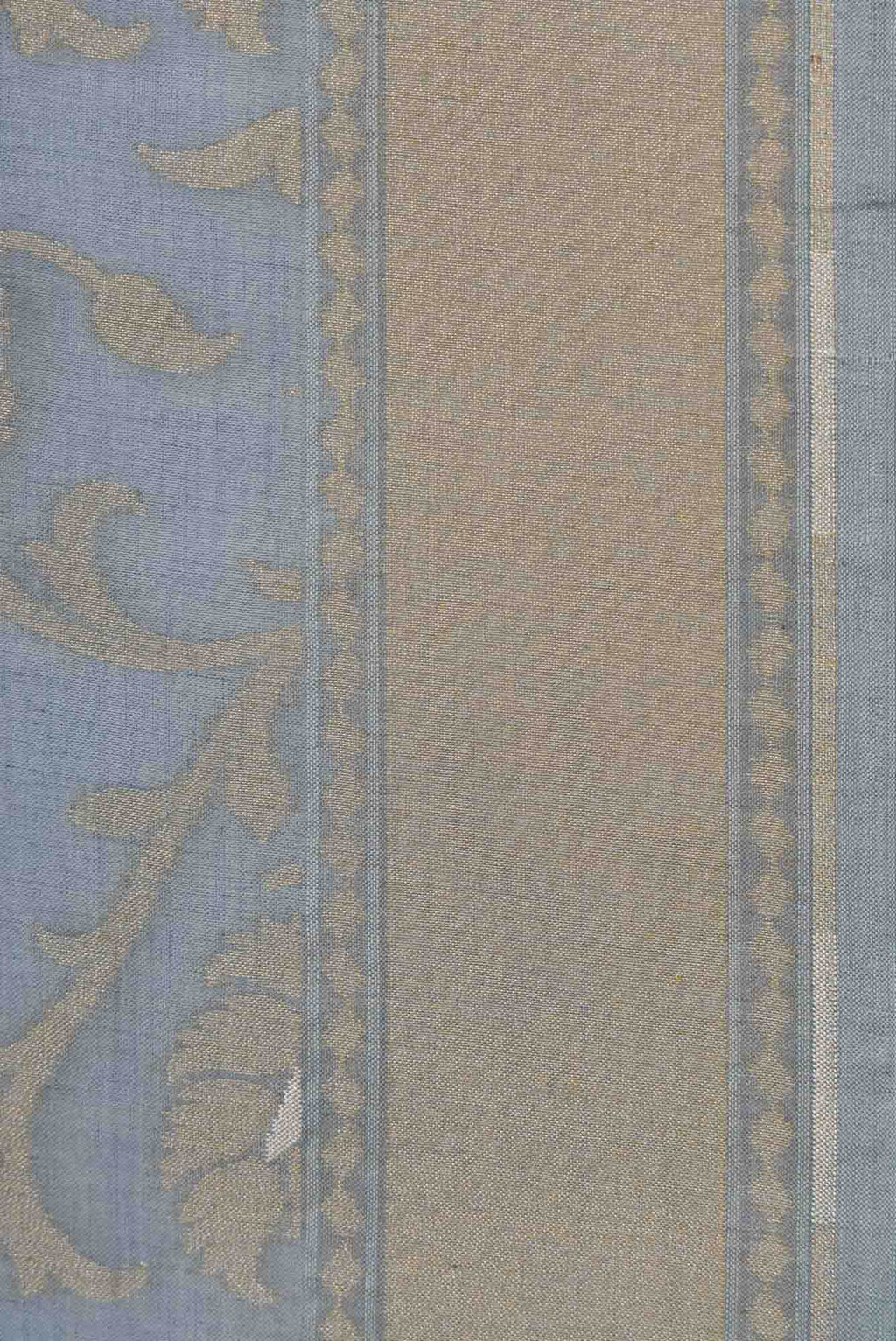 Pure Silk Pure Zari Grey Dual Tone Banarasi Cotton Saree