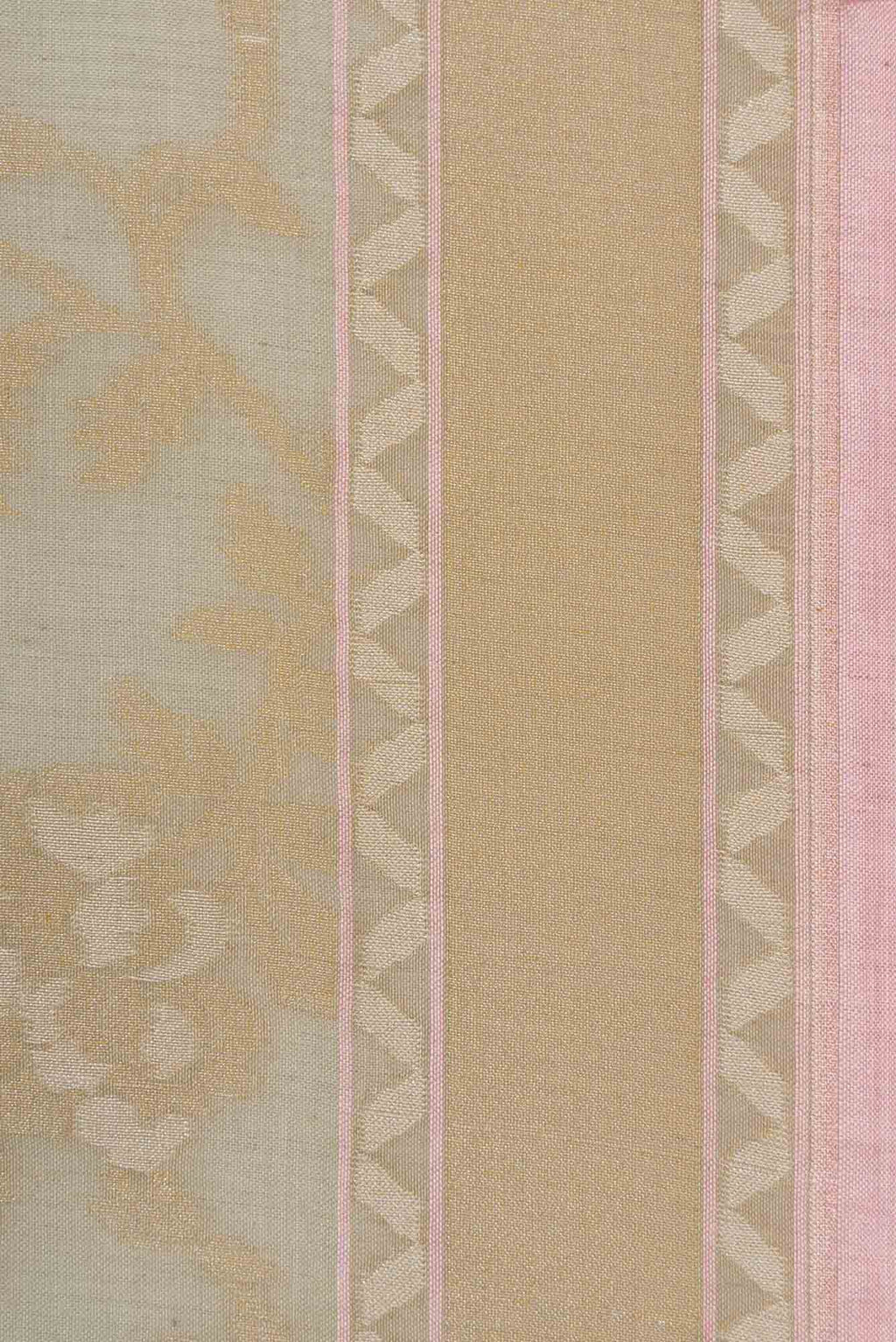 Pure Silk Pure Zari Grey Dual Tone Banarasi Cotton Saree