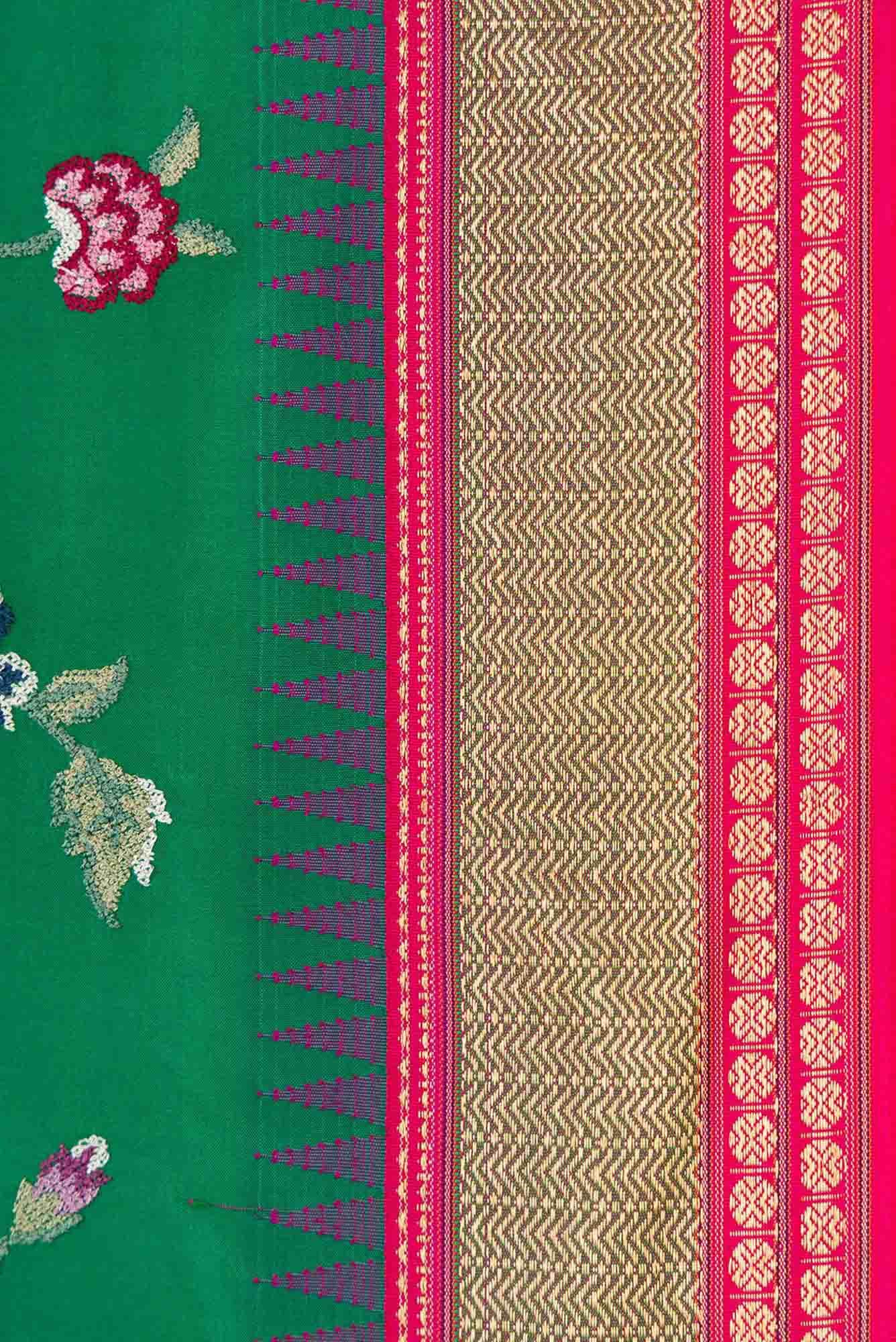 Green Dual Tone Kanchipuram Silk Saree