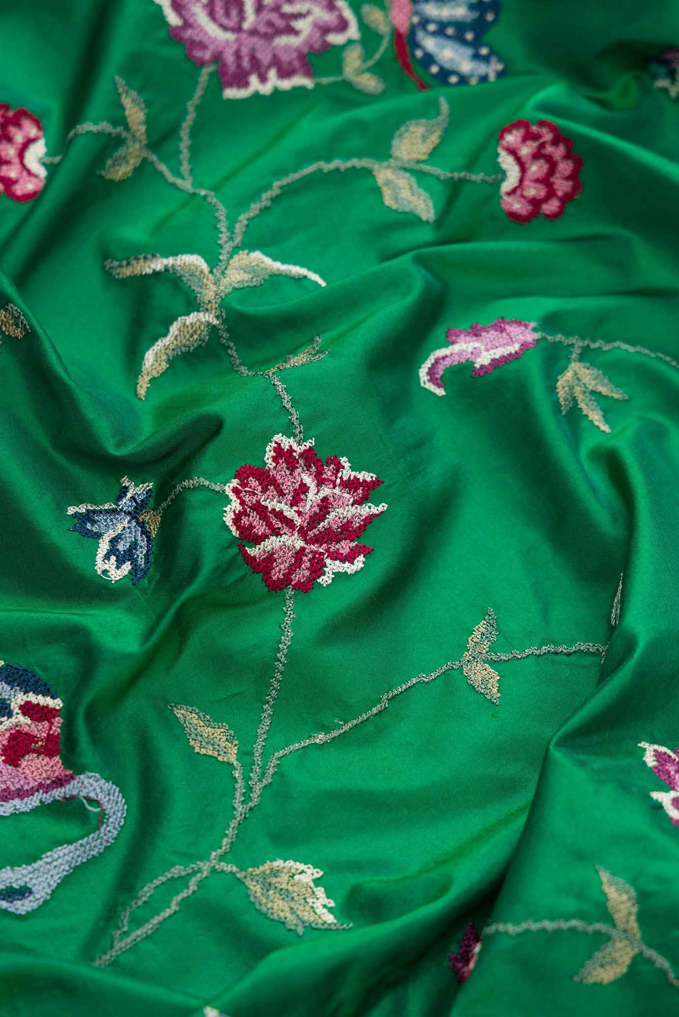Green Dual Tone Kanchipuram Silk Saree