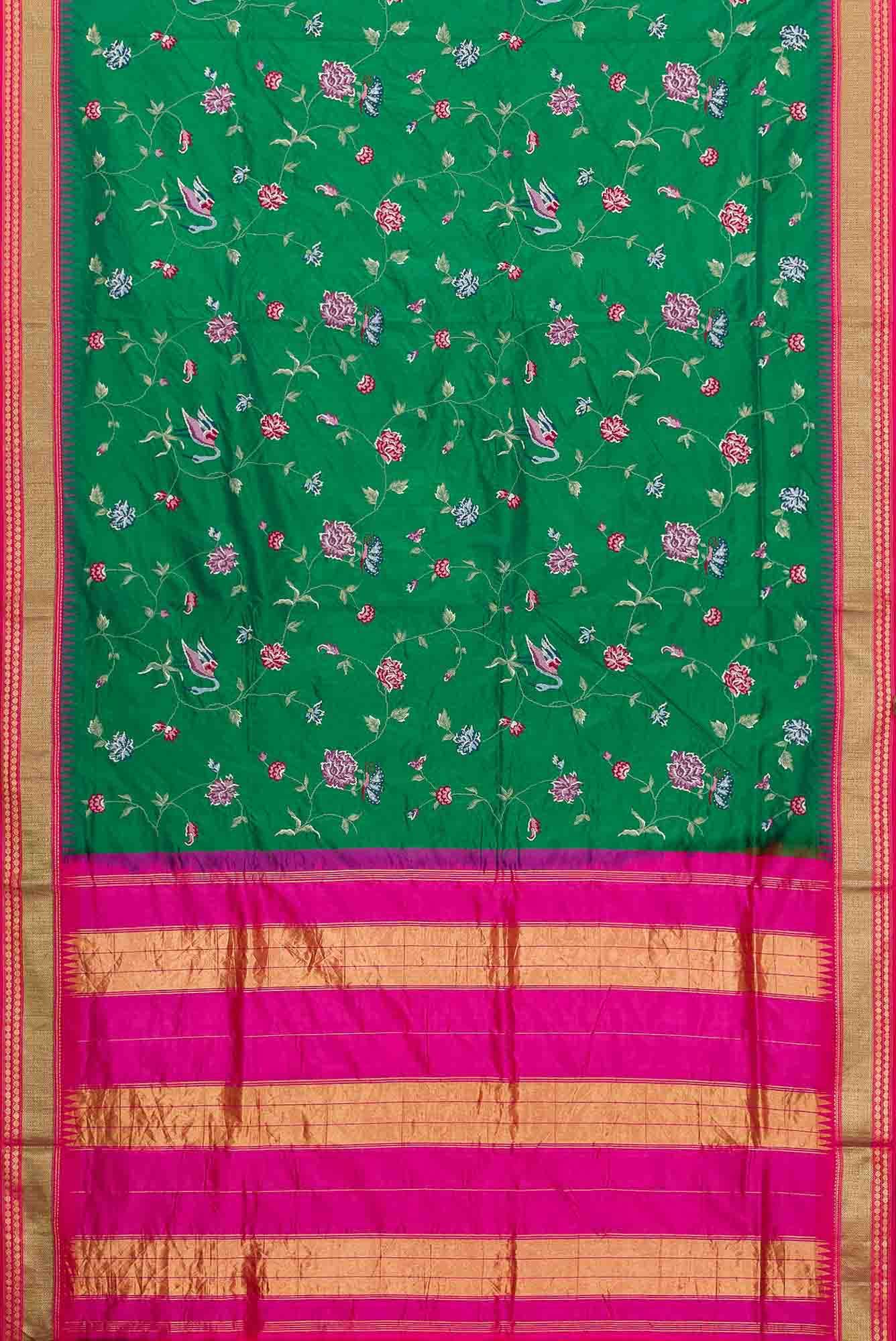 Green Dual Tone Kanchipuram Silk Saree