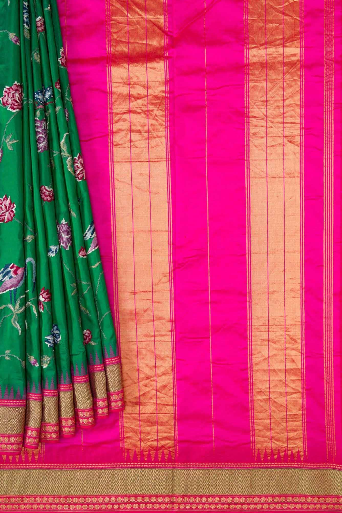 Green Dual Tone Kanchipuram Silk Saree