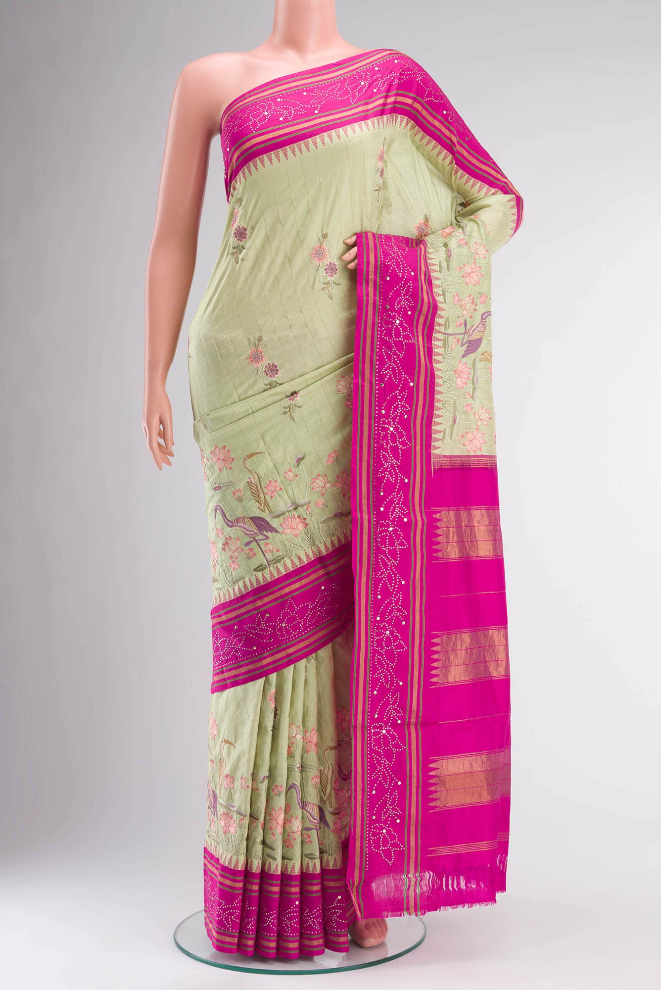 Green Bangalore Silk Saree