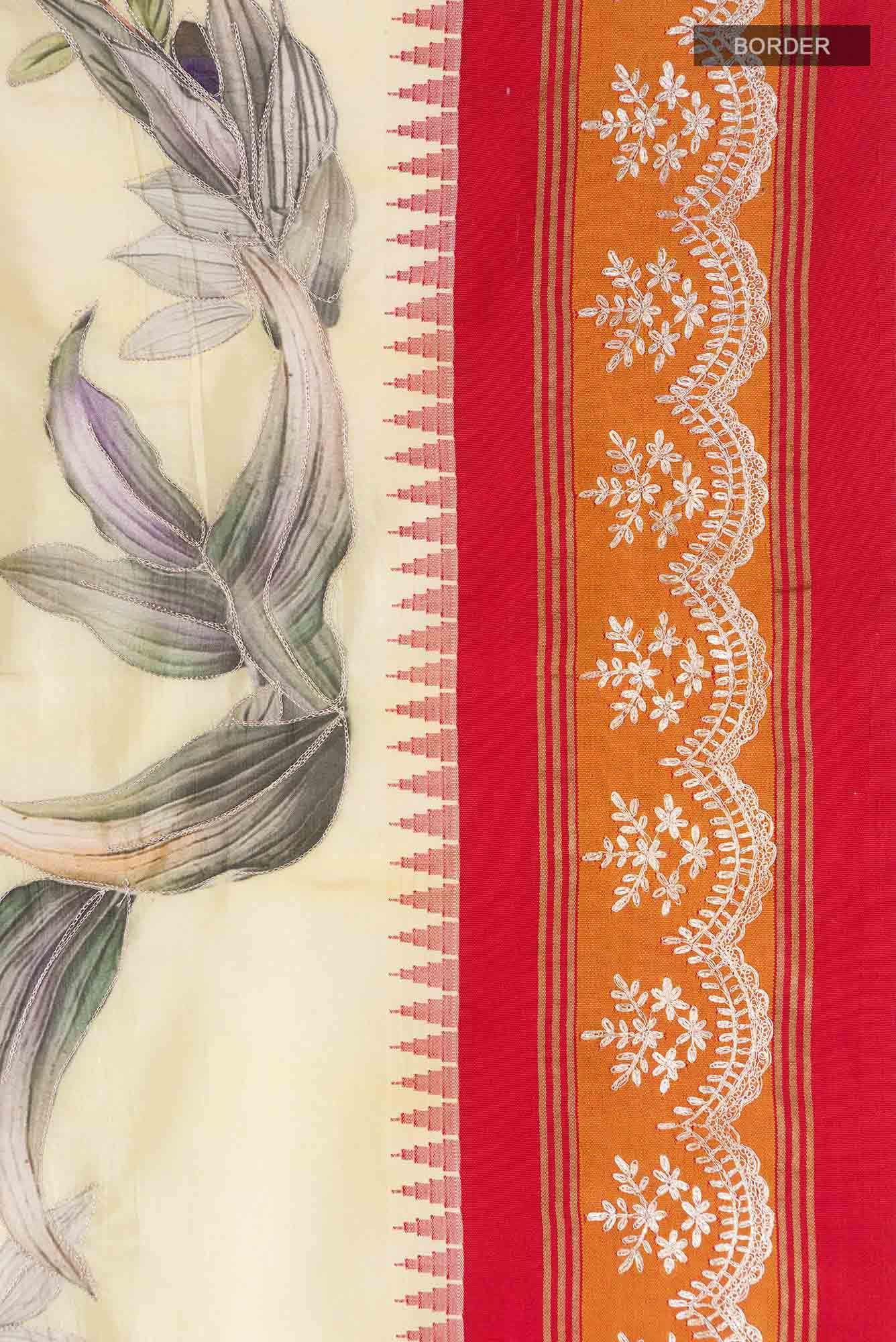 Yellow Bangalore Silk Saree