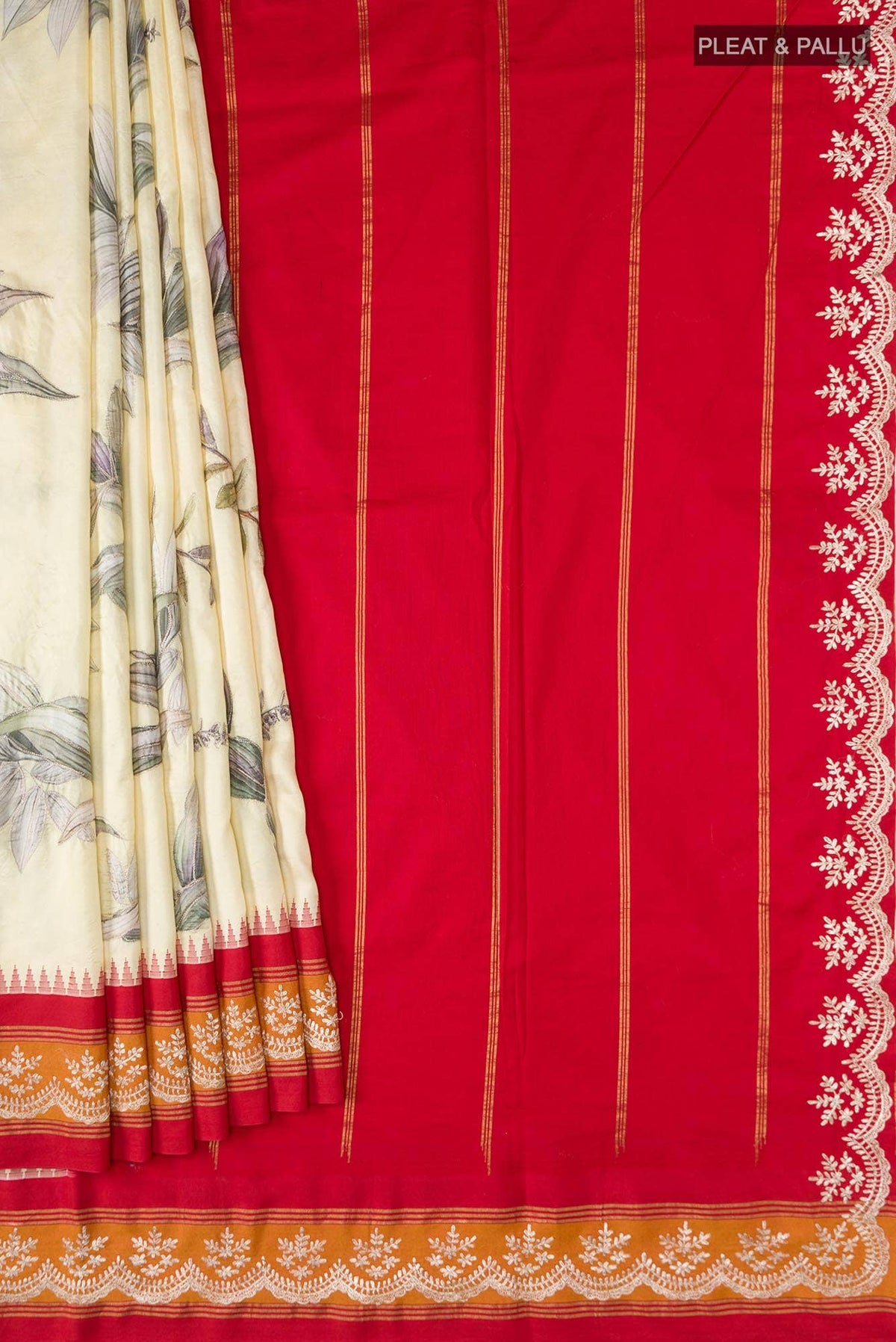 Pure Silk Cream Bangalore Saree