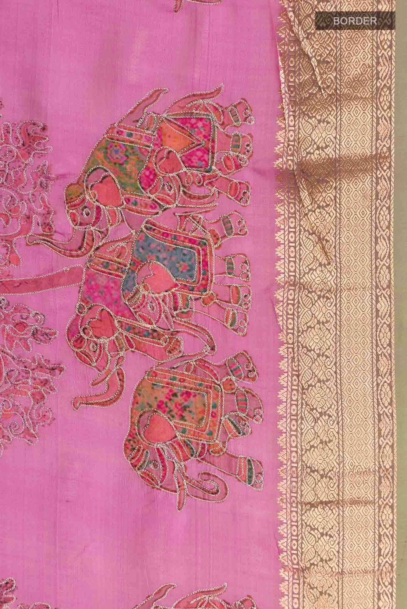 Pink Bangalore Silk Saree