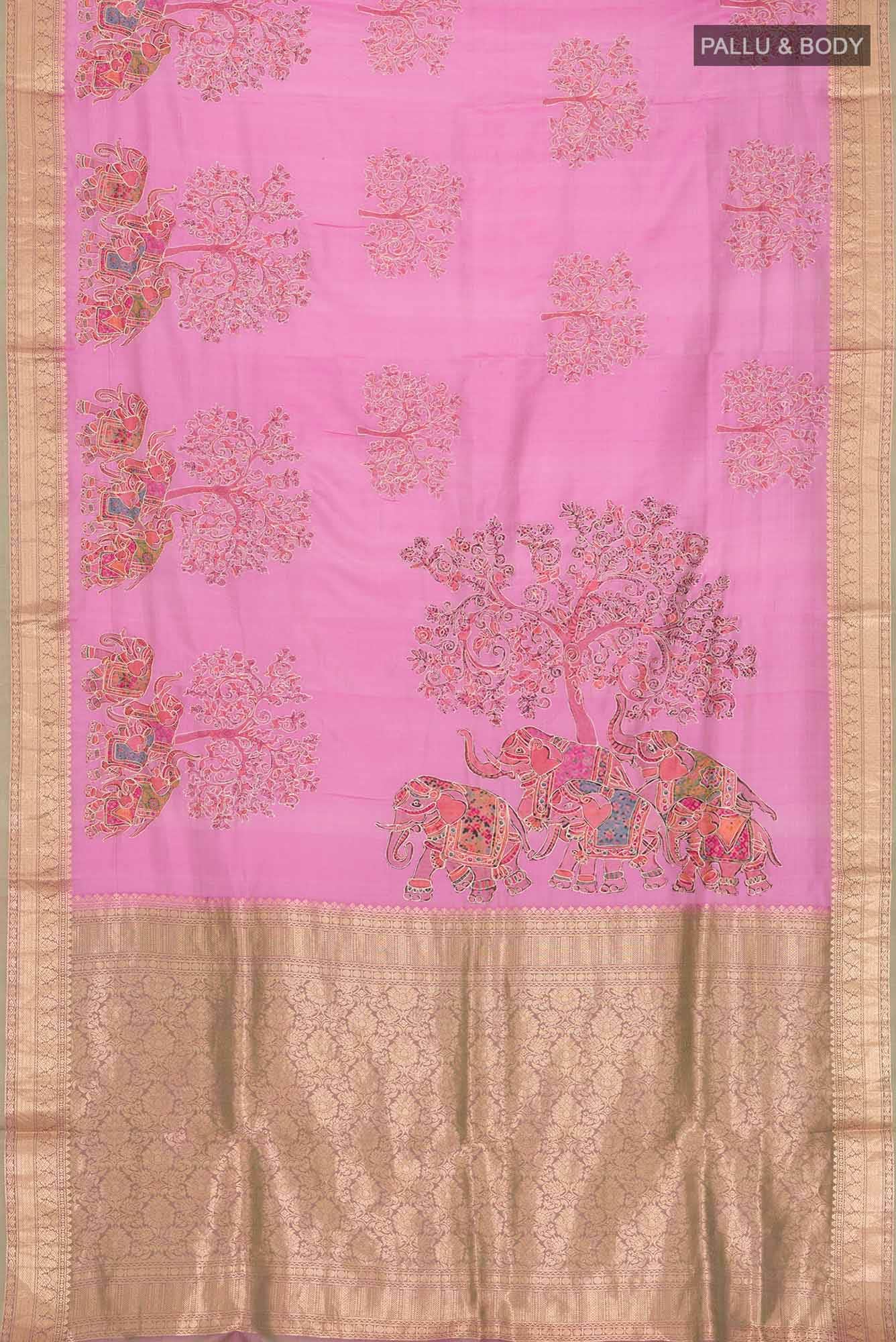 Pink Bangalore Silk Saree