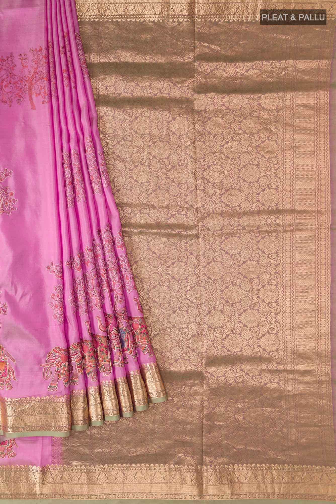 Pink Bangalore Silk Saree