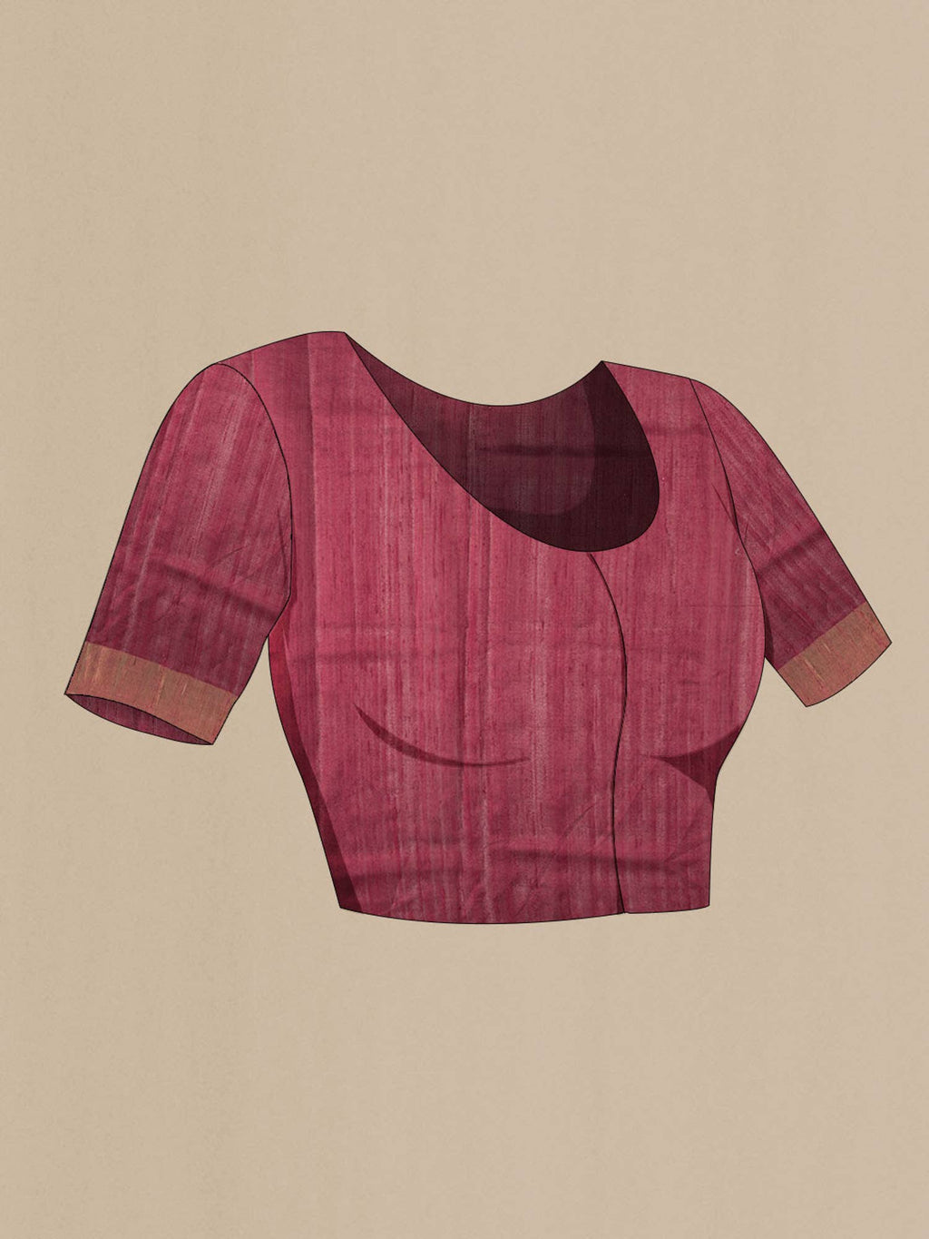 Maroon Bhagalpuri Tussar Silk Saree
