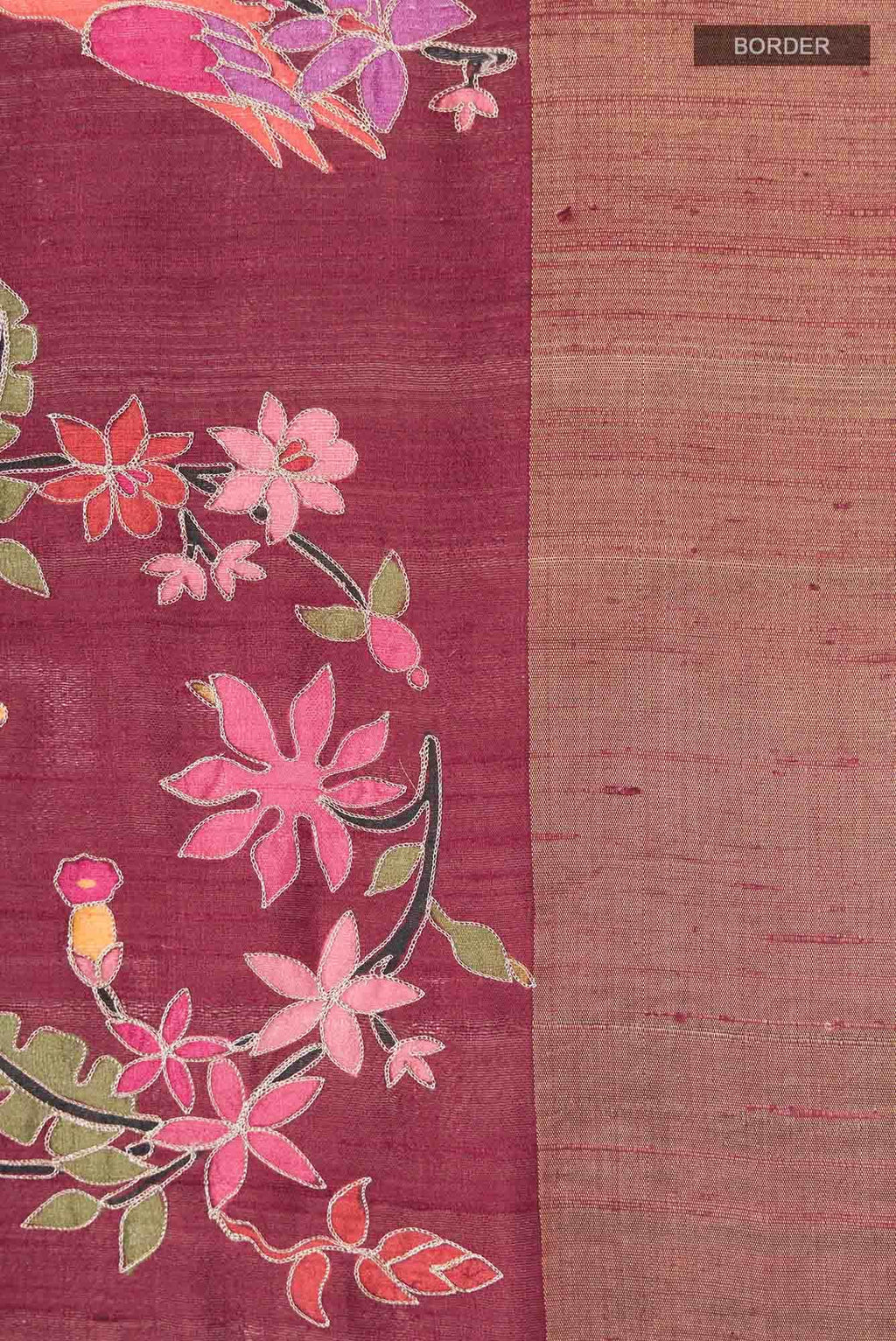 Maroon Bhagalpuri Tussar Silk Saree