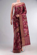 Maroon Bhagalpuri Tussar Silk Saree