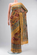 Mustard Tussar Silk Saree