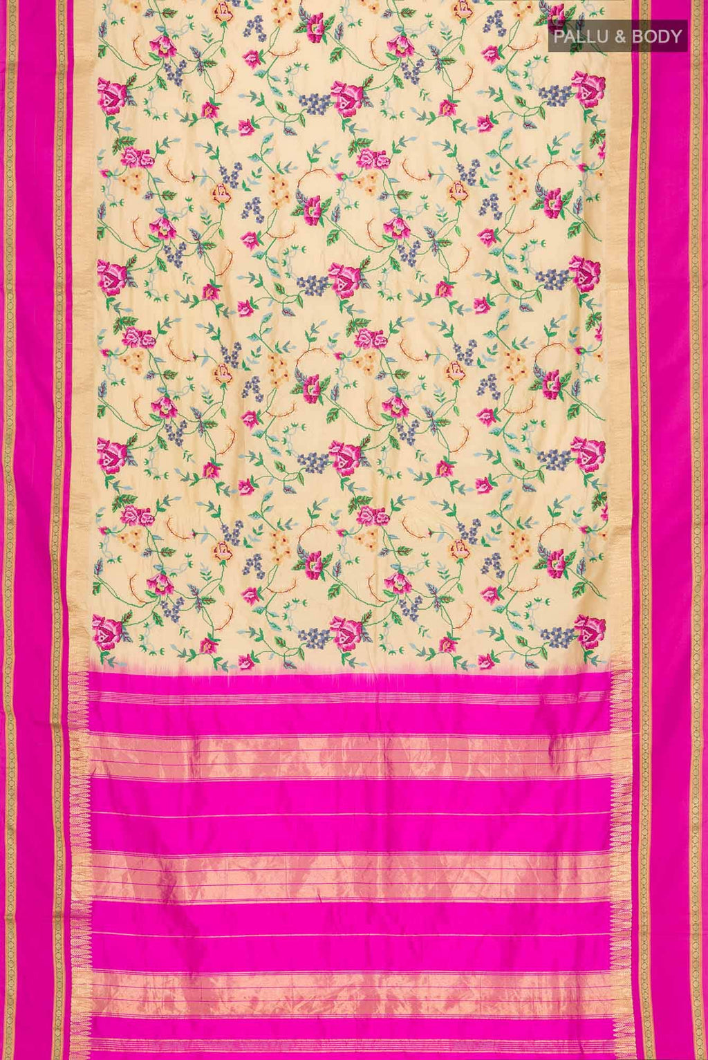 Beige Bangalore Silk Saree