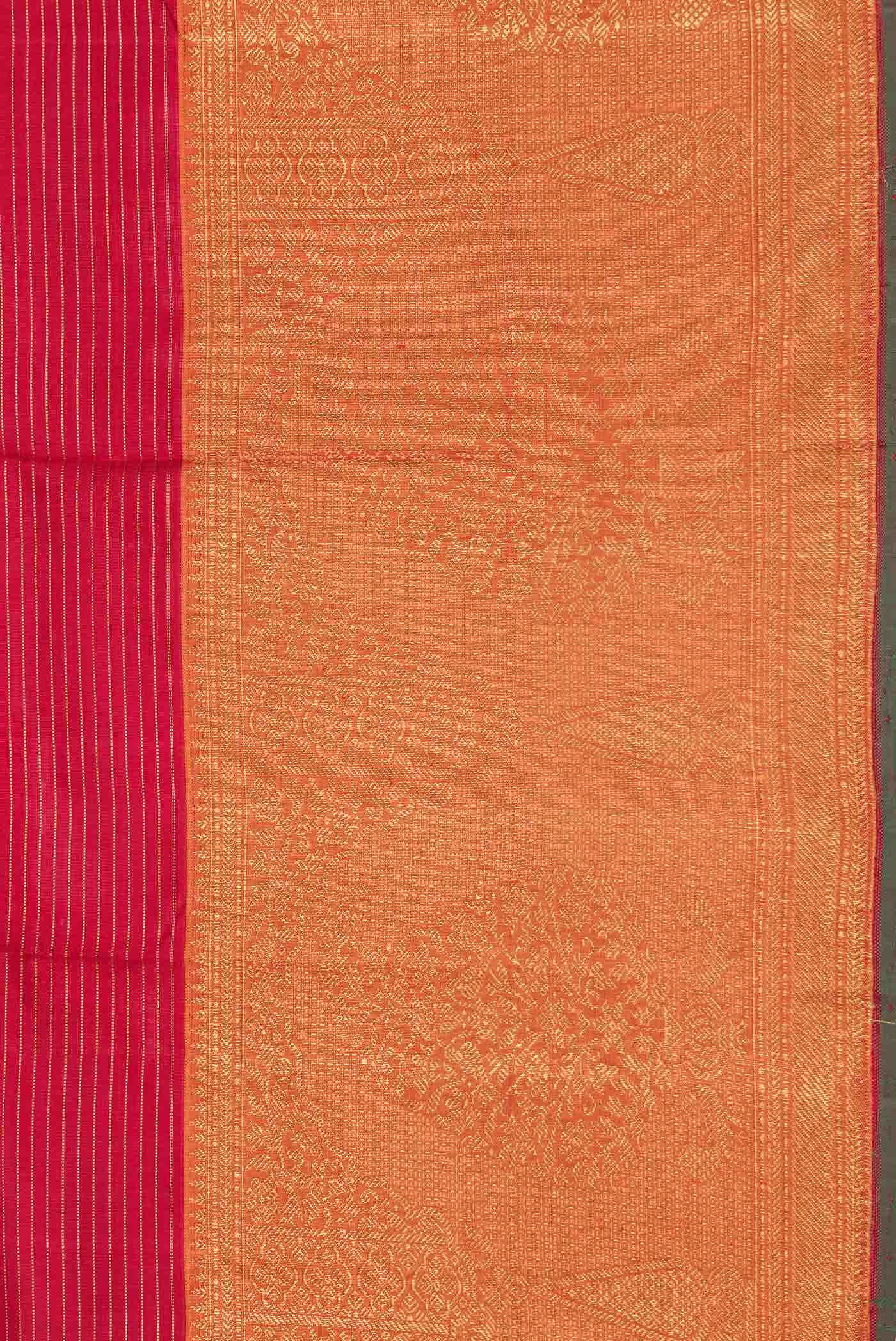 Pure Silk Pure Zari Maroon Dual Tone Kanchipuram Saree
