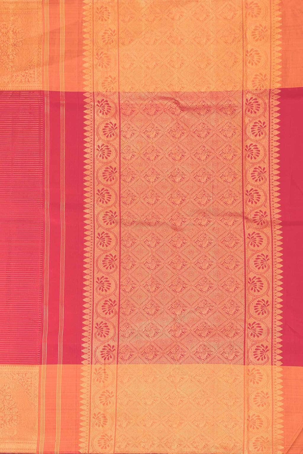 Pure Silk Pure Zari Maroon Dual Tone Kanchipuram Saree