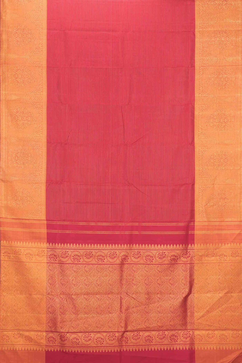 Pure Silk Pure Zari Maroon Dual Tone Kanchipuram Saree